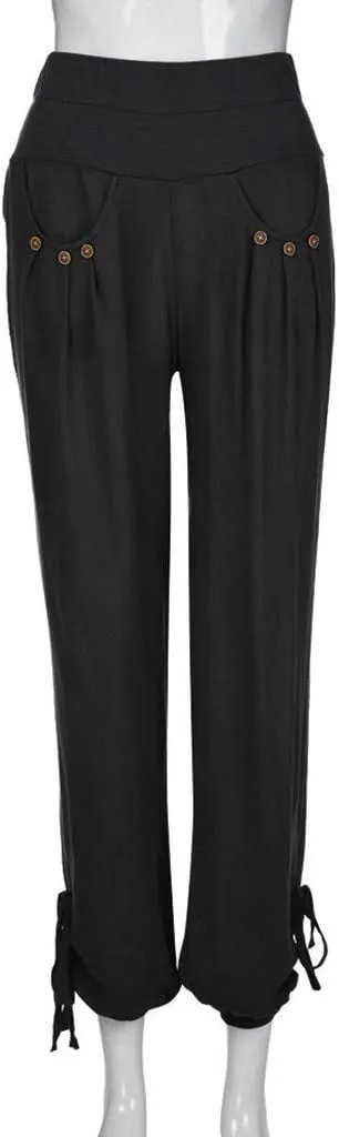 Womens Linen Summer Y2K Streetwear Palazzo Lounge Pants Low Waist Stretchy Plus Size Pants Beach