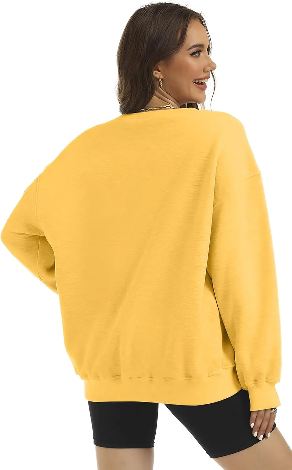 Women's Oversized Casual Long Sleeve Sweatshirt Comfy Hoodies Crewneck Fleece Pullover Sweaters Fall Outfits Clothes