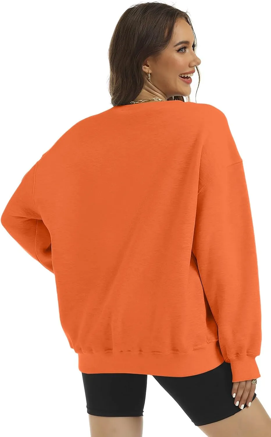 Women's Oversized Casual Long Sleeve Sweatshirt Comfy Hoodies Crewneck Fleece Pullover Sweaters Fall Outfits Clothes
