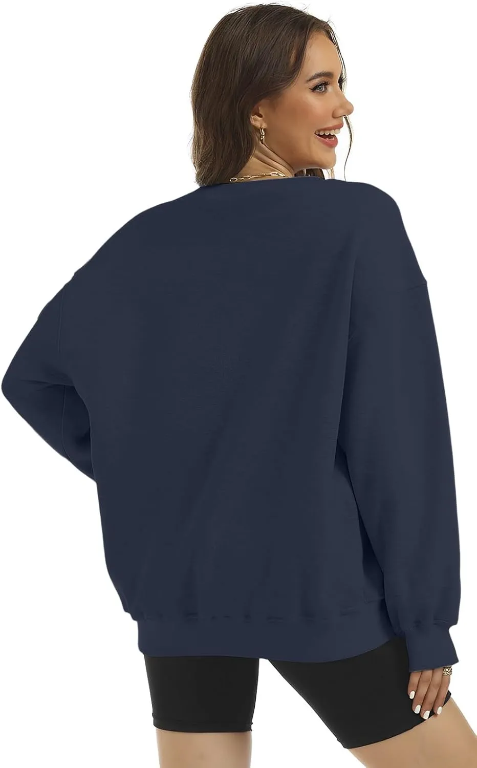 Women's Oversized Casual Long Sleeve Sweatshirt Comfy Hoodies Crewneck Fleece Pullover Sweaters Fall Outfits Clothes