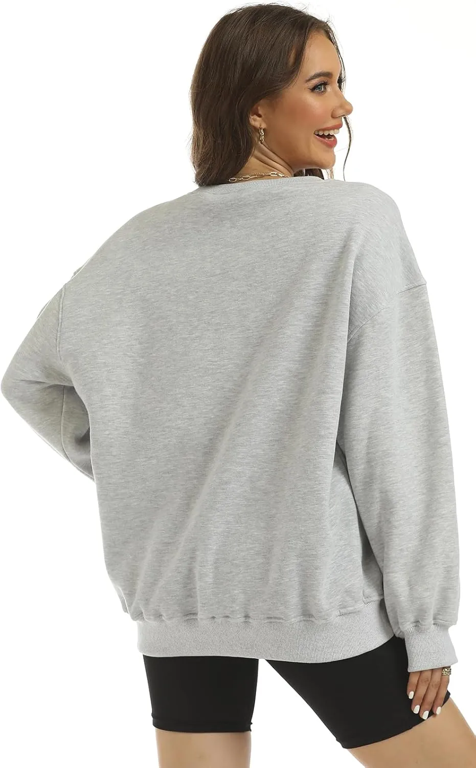 Women's Oversized Casual Long Sleeve Sweatshirt Comfy Hoodies Crewneck Fleece Pullover Sweaters Fall Outfits Clothes