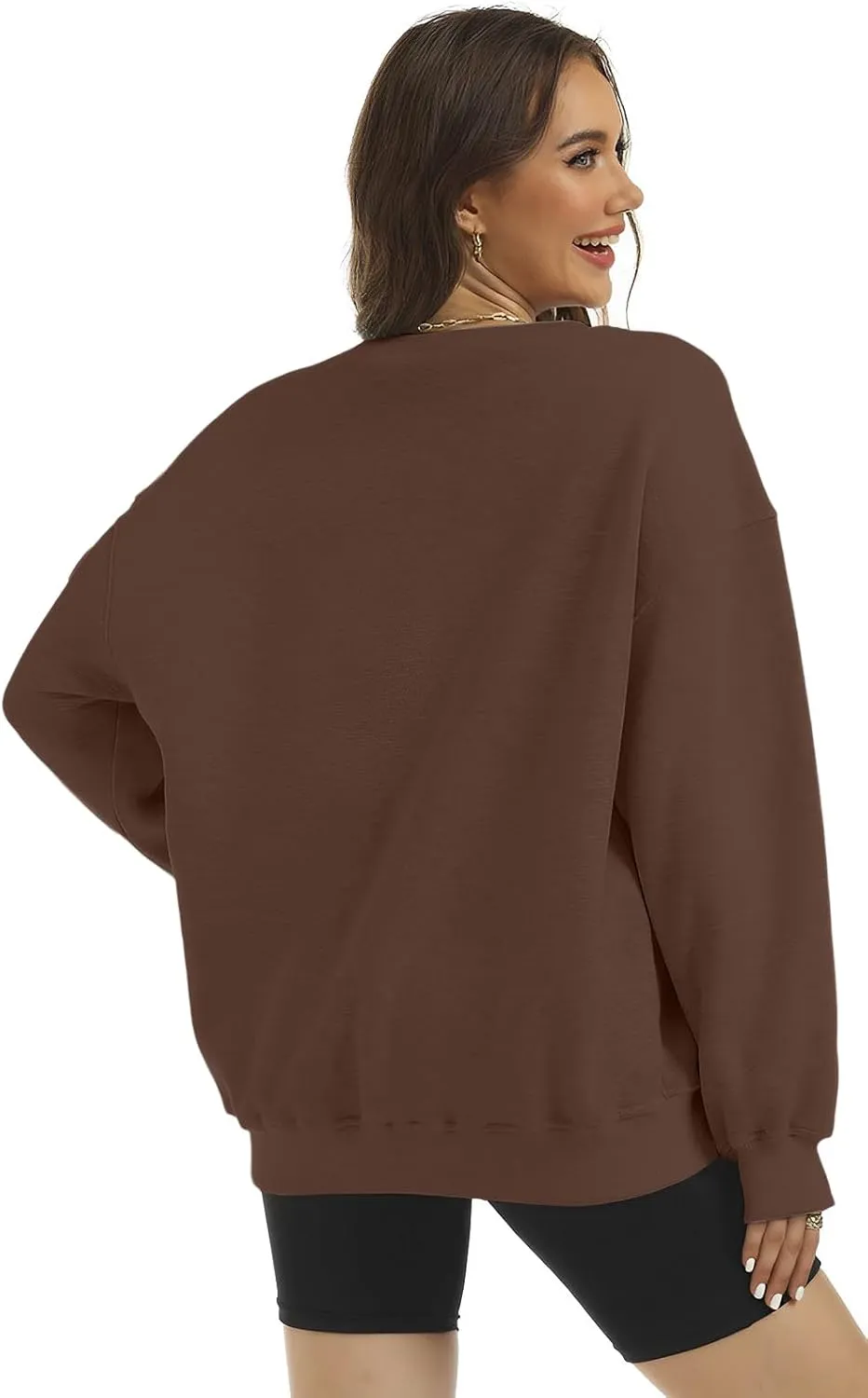 Women's Oversized Casual Long Sleeve Sweatshirt Comfy Hoodies Crewneck Fleece Pullover Sweaters Fall Outfits Clothes