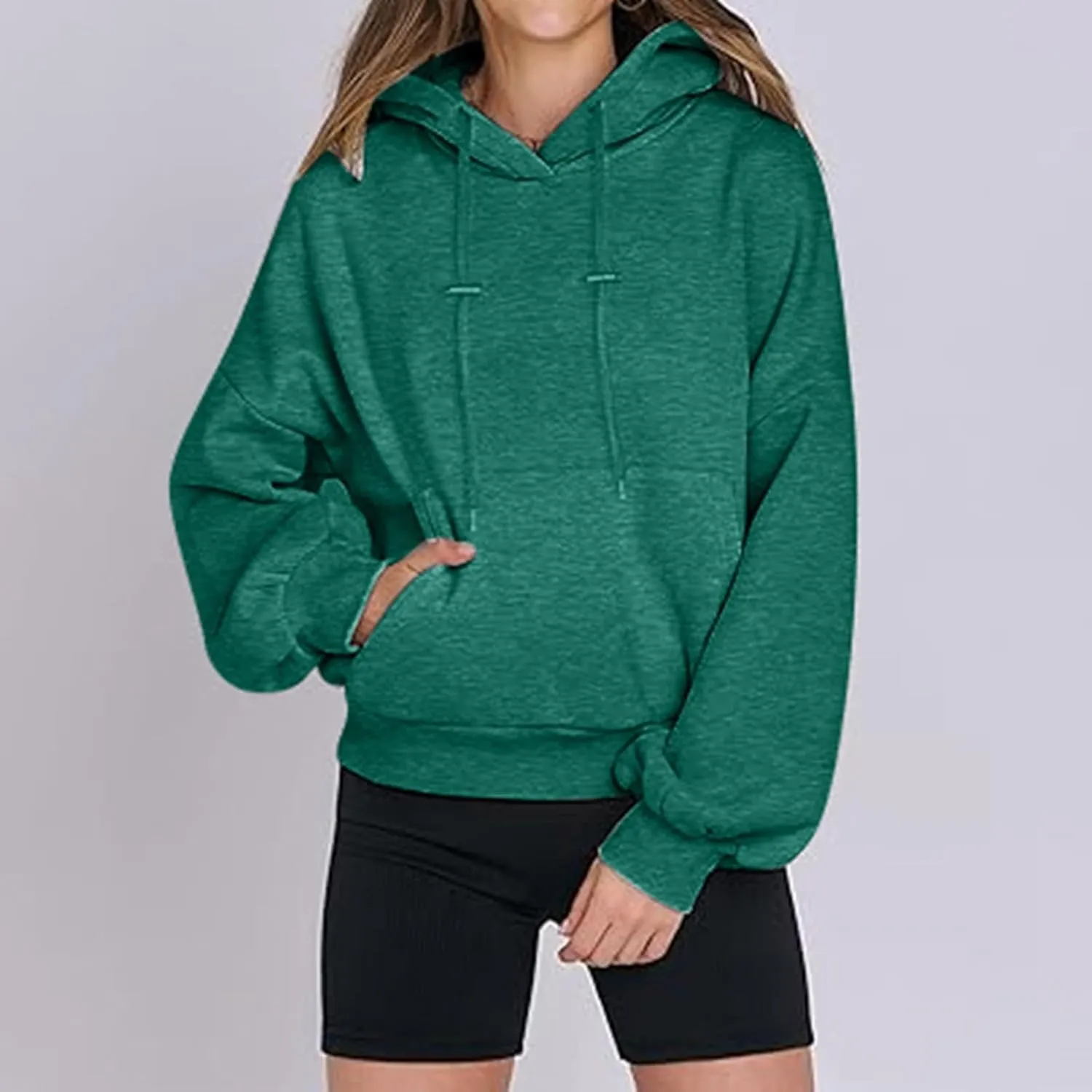 Womens Oversized Hoodies Long Sleeve Sweatshirt Casual Solid Sweaters Comfy Fall Outfits Teen Girls Preppy