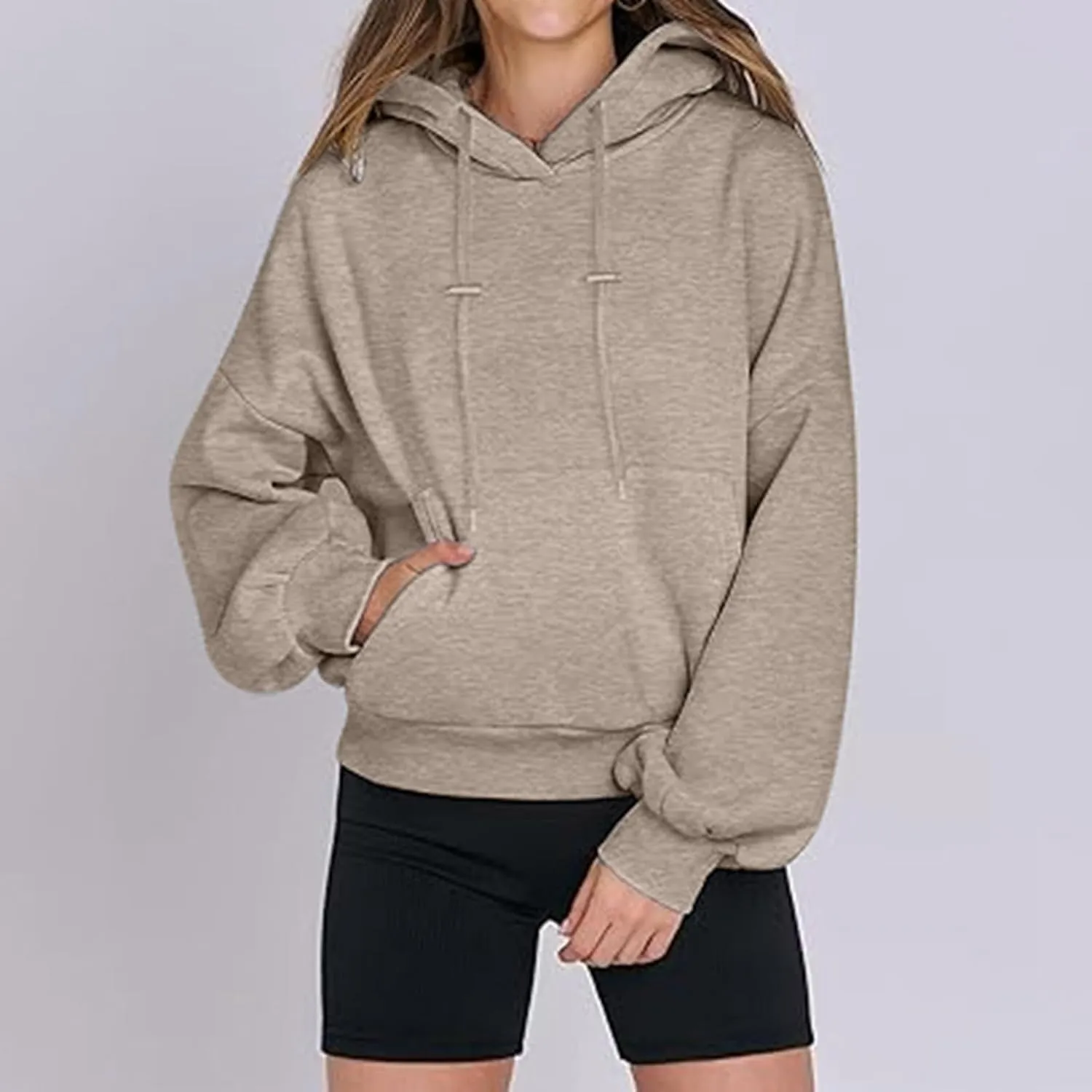 Womens Oversized Hoodies Long Sleeve Sweatshirt Casual Solid Sweaters Comfy Fall Outfits Teen Girls Preppy