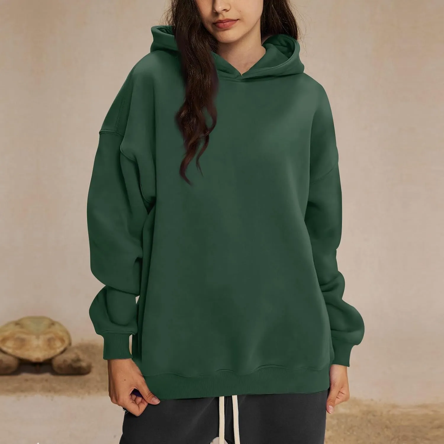 Womens Oversized Hoodies Pullover Comfy Fleece Lined Hooded Sweatshirts Drop Shoulder Winter Sweaters Y2k Hoodie