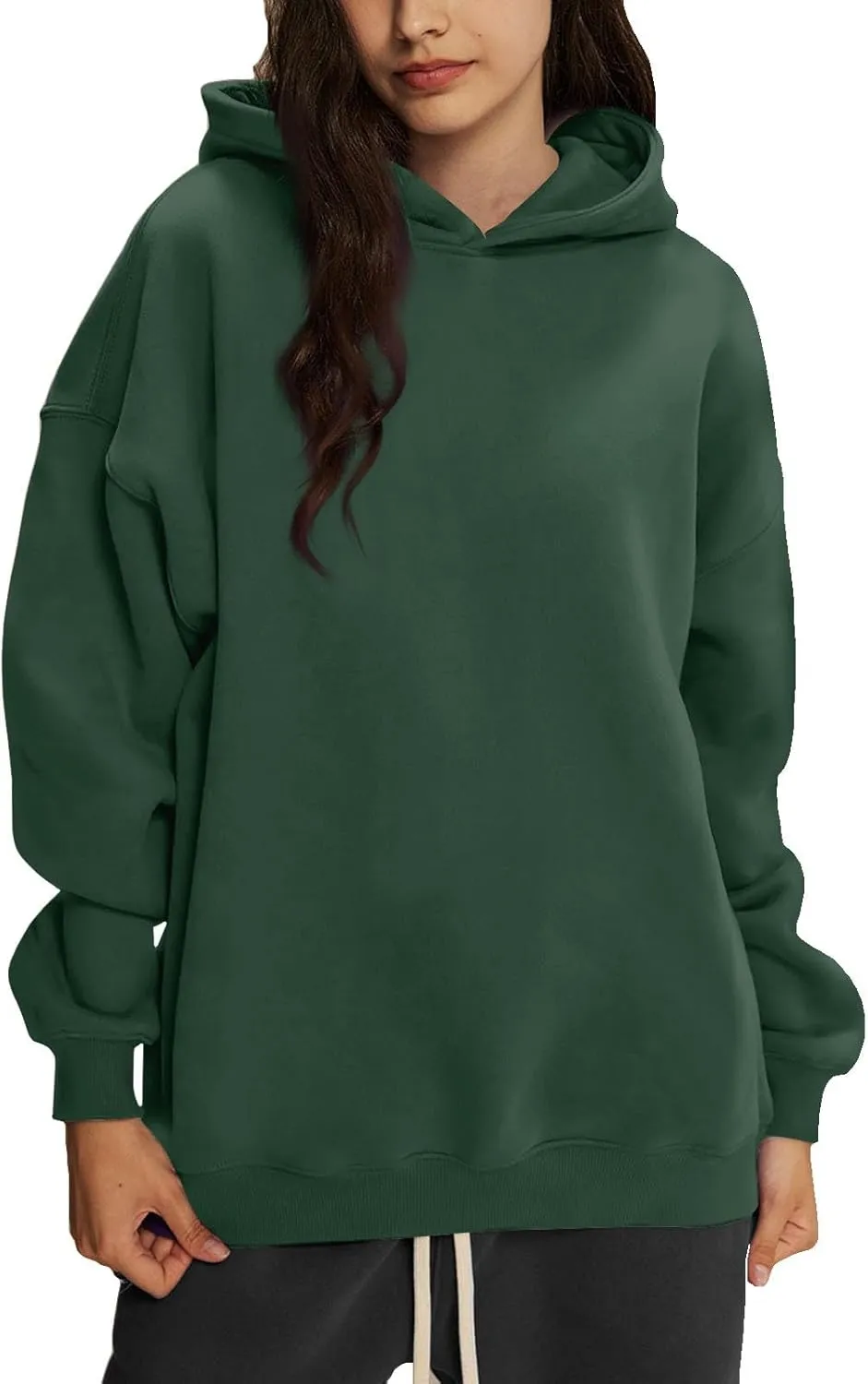Womens Oversized Hoodies Pullover Comfy Fleece Lined Hooded Sweatshirts Drop Shoulder Winter Sweaters Y2k Hoodie