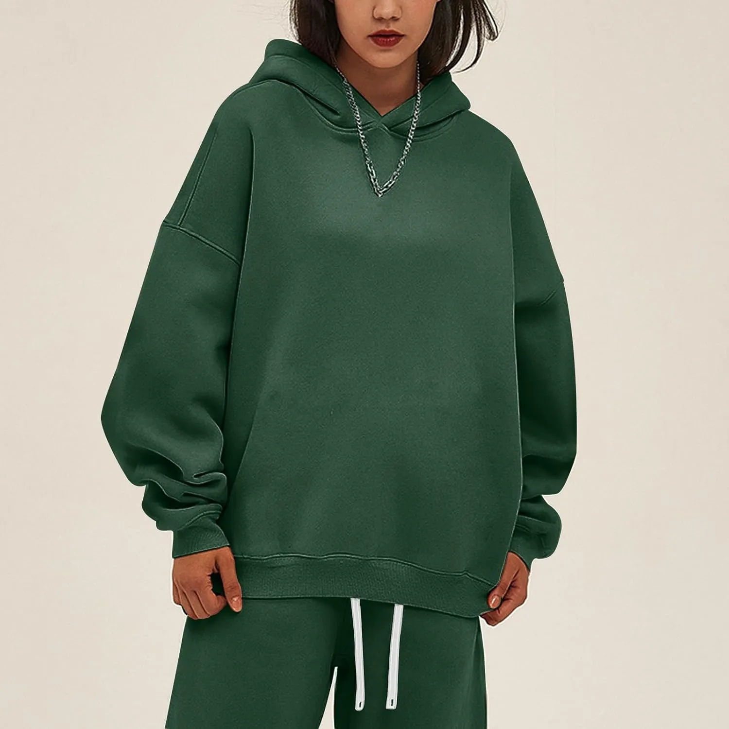 Womens Oversized Hoodies Pullover Comfy Fleece Lined Hooded Sweatshirts Drop Shoulder Winter Sweaters Y2k Hoodie