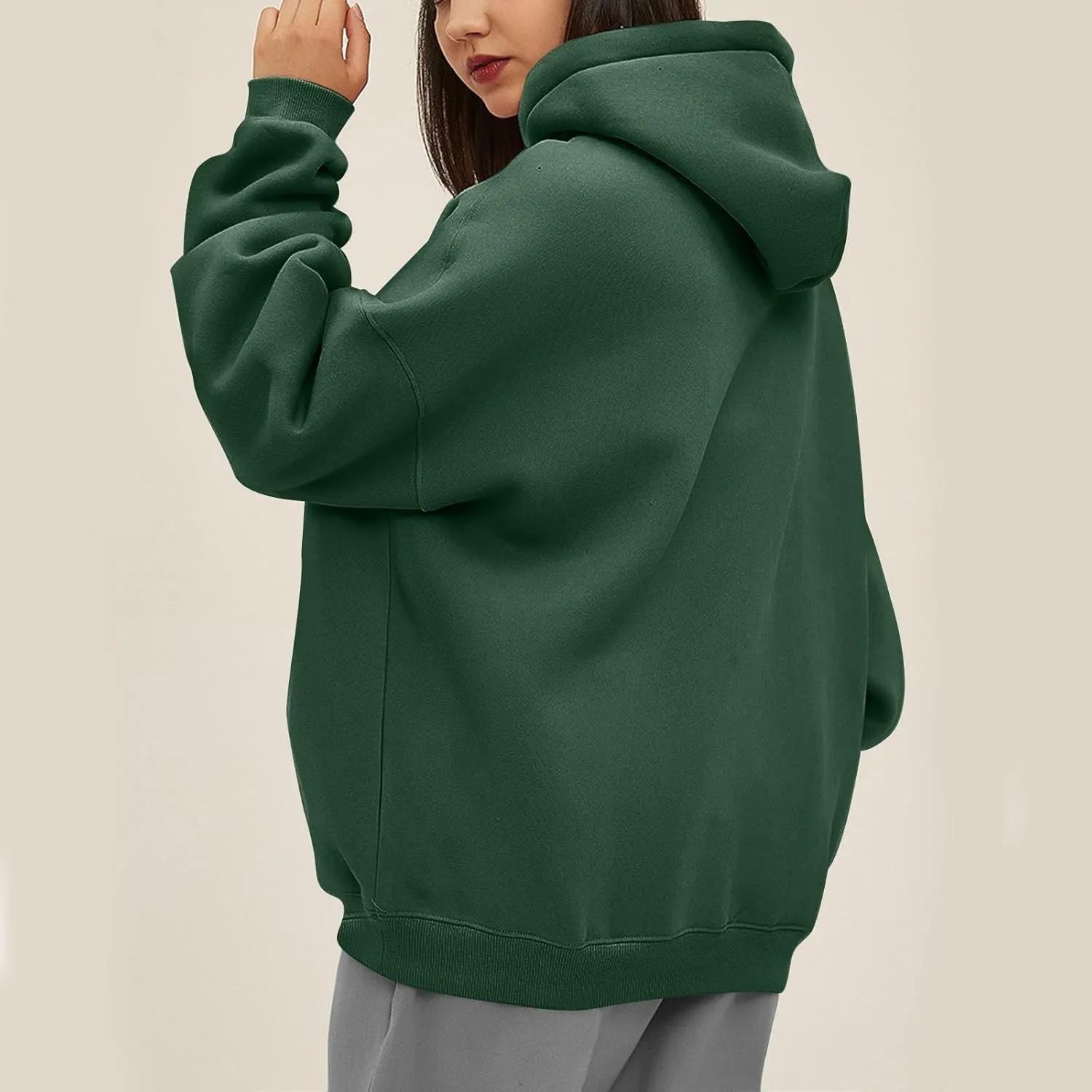 Womens Oversized Hoodies Pullover Comfy Fleece Lined Hooded Sweatshirts Drop Shoulder Winter Sweaters Y2k Hoodie