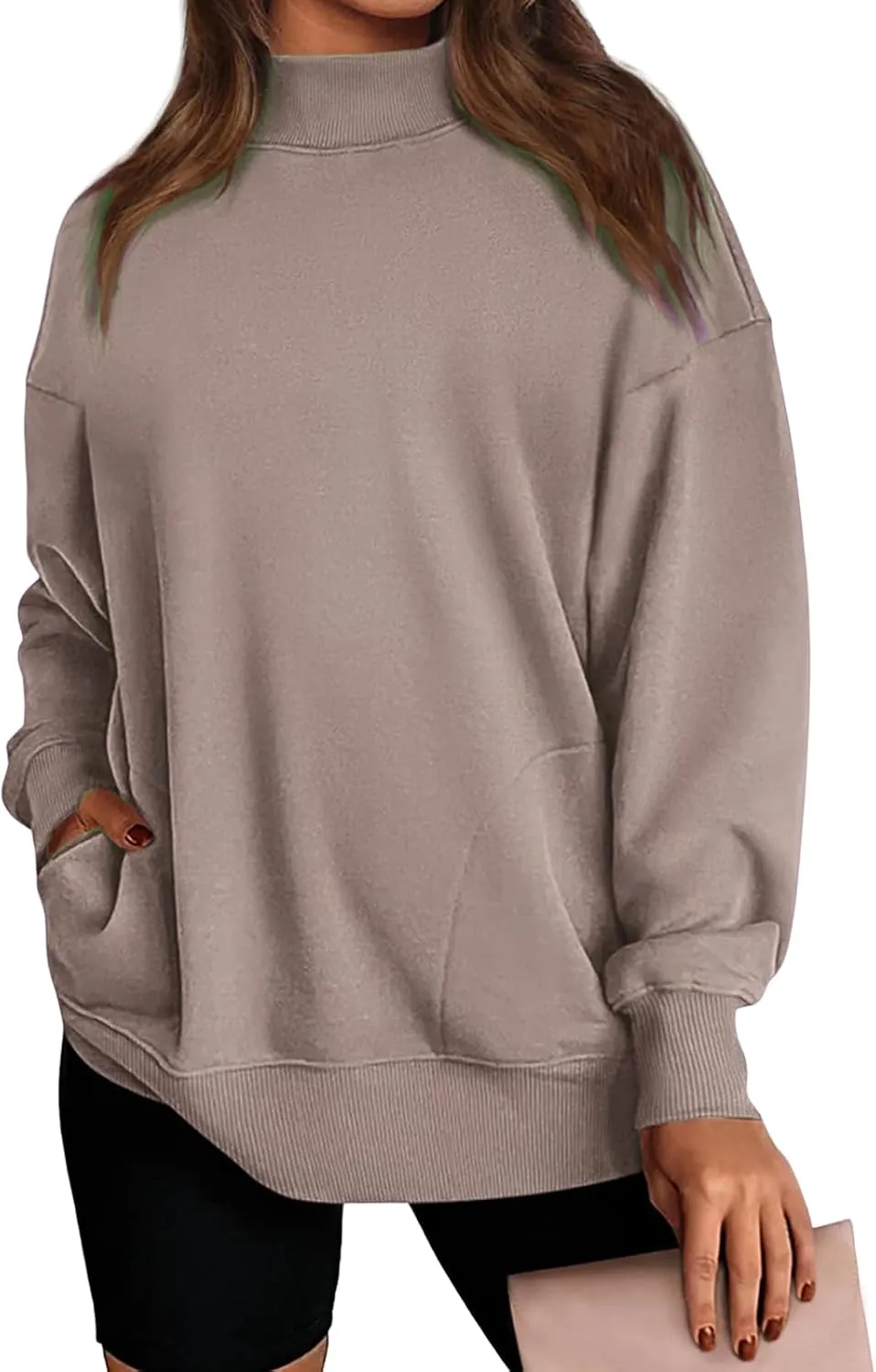 Womens Oversized Sweatshirts Casual Solid Tops Crew Neck Loose Pullover Sweaters Comfy Fashion Fall 2024 Clothes