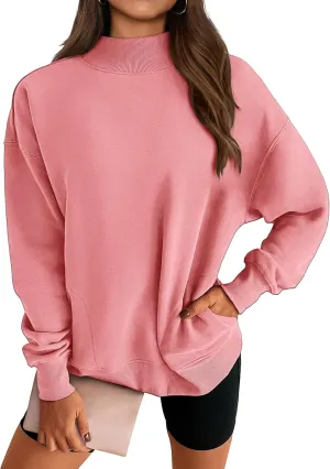 Womens Oversized Sweatshirts Casual Solid Tops Crew Neck Loose Pullover Sweaters Comfy Fashion Fall 2024 Clothes