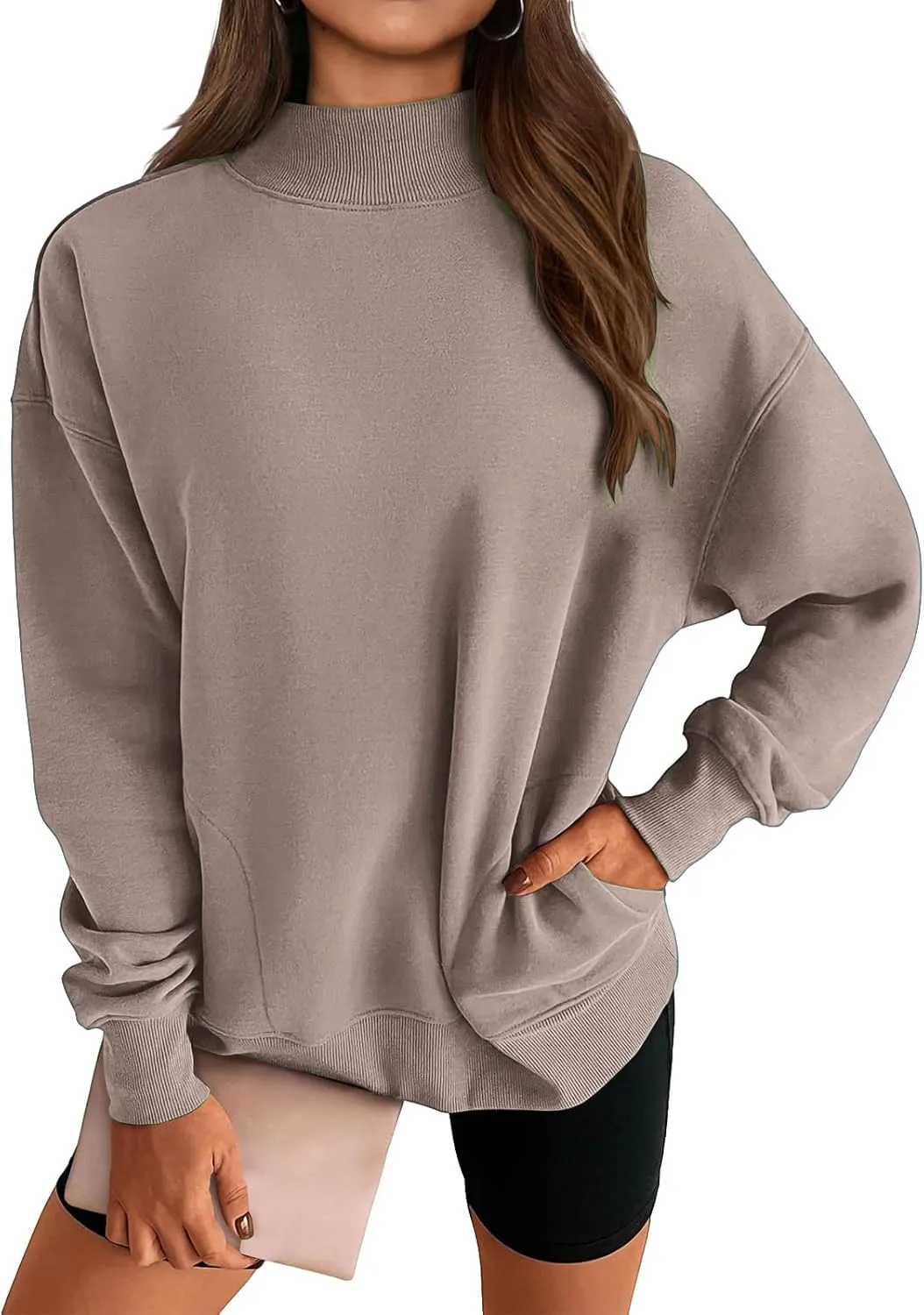 Womens Oversized Sweatshirts Casual Solid Tops Crew Neck Loose Pullover Sweaters Comfy Fashion Fall 2024 Clothes