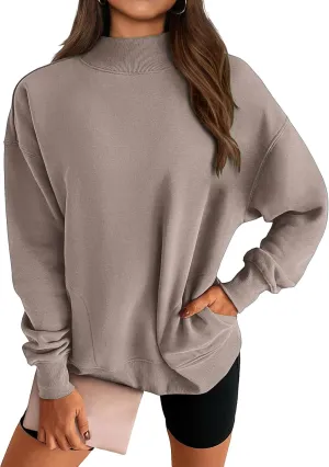 Womens Oversized Sweatshirts Casual Solid Tops Crew Neck Loose Pullover Sweaters Comfy Fashion Fall 2024 Clothes