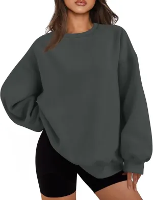 Womens Oversized Sweatshirts Long Sleeve Crewneck Hoodie Casual Comfy Pullover Sweaters Trendy Fall Clothes