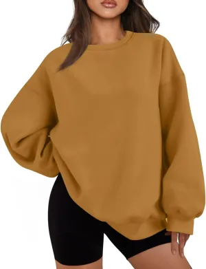 Womens Oversized Sweatshirts Long Sleeve Crewneck Hoodie Casual Comfy Pullover Sweaters Trendy Fall Clothes