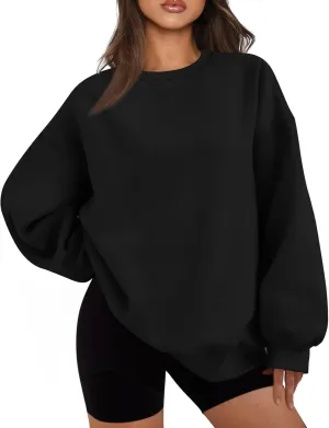 Womens Oversized Sweatshirts Long Sleeve Crewneck Hoodie Casual Comfy Pullover Sweaters Trendy Fall Clothes