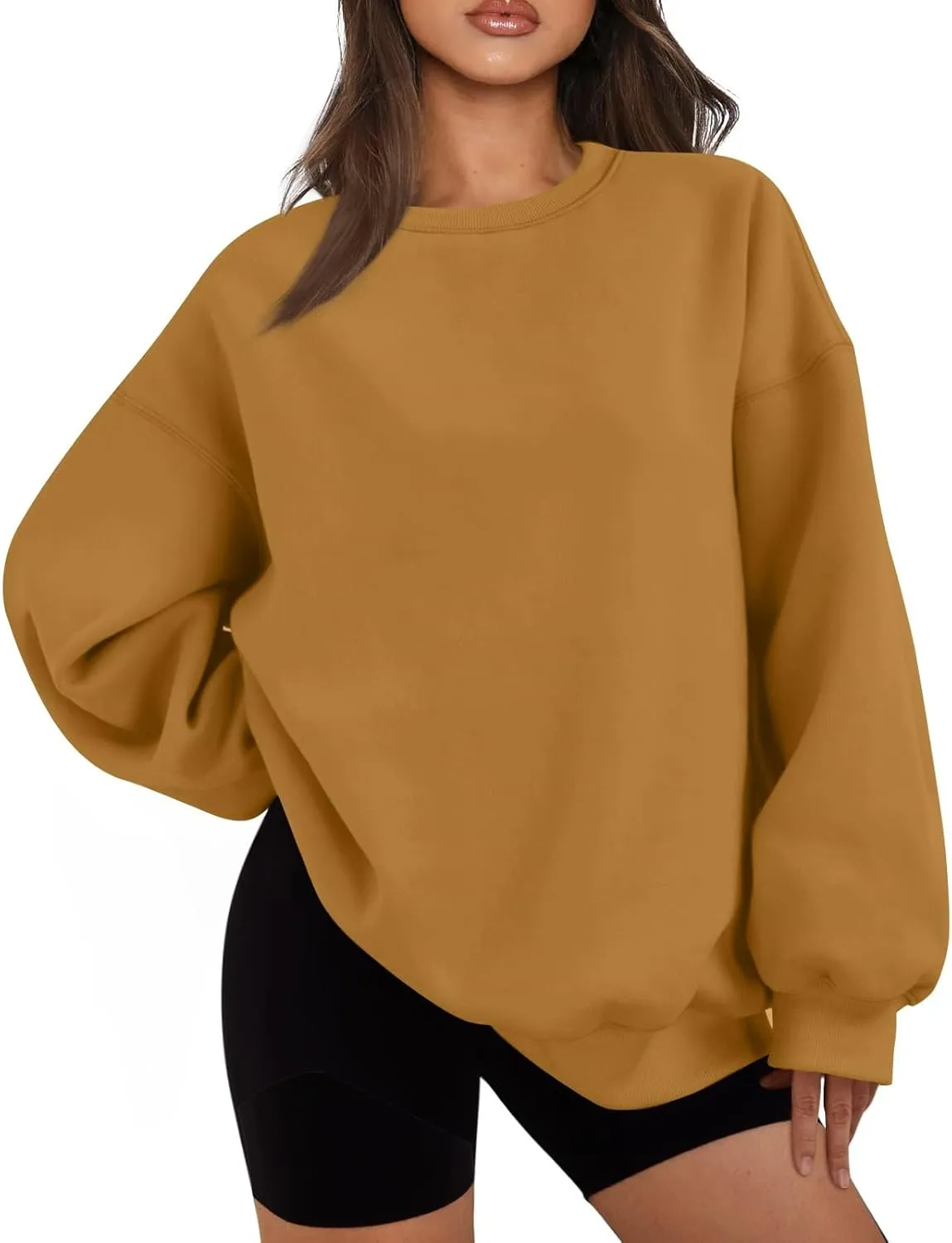 Womens Oversized Sweatshirts Long Sleeve Crewneck Hoodie Casual Comfy Pullover Sweaters Trendy Fall Clothes
