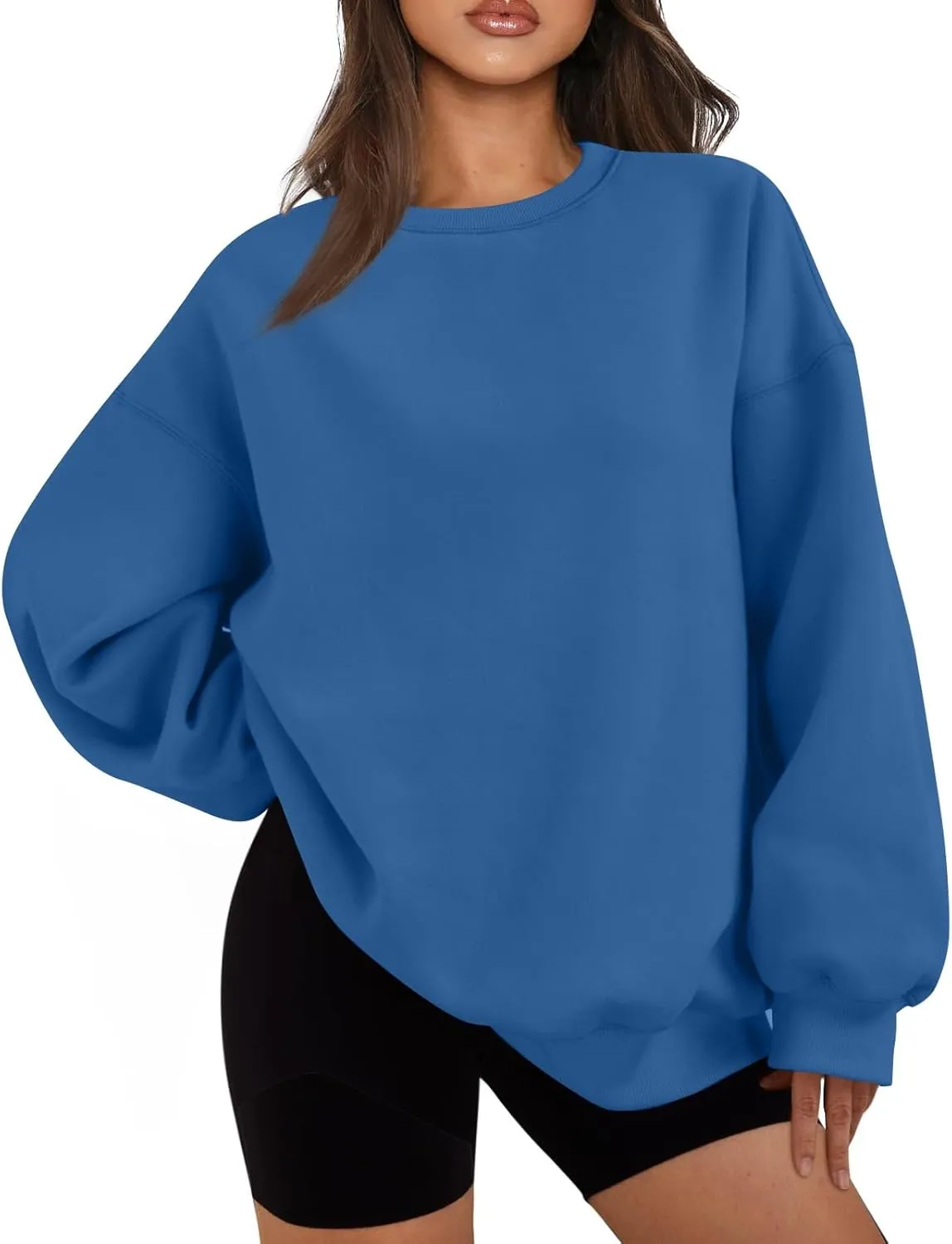 Womens Oversized Sweatshirts Long Sleeve Crewneck Hoodie Casual Comfy Pullover Sweaters Trendy Fall Clothes