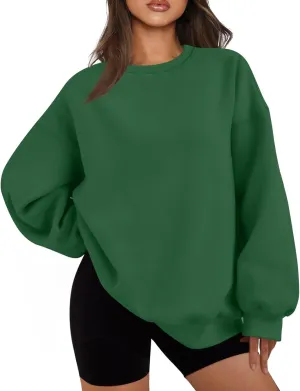 Womens Oversized Sweatshirts Long Sleeve Crewneck Hoodie Casual Comfy Pullover Sweaters Trendy Fall Clothes