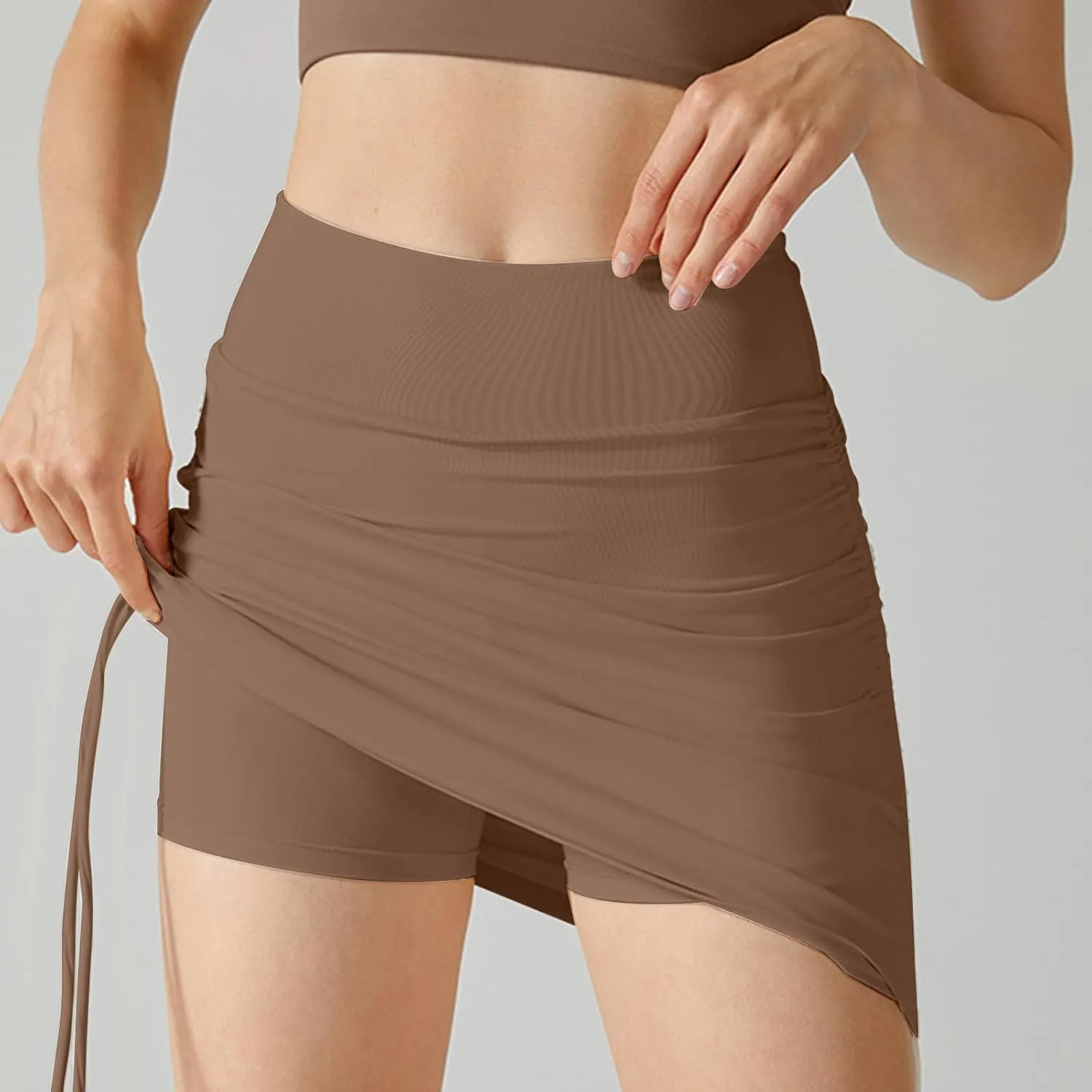 Womens Pencil Skirts Athletic High Waist Tie Knot Bodycon Tennis Skorts Casual Yoga Mini Work Skirts Fitness Clothes