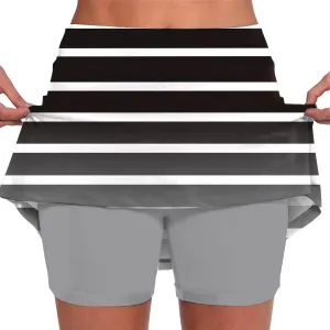 Womens Pleated Tennis Skirts Floral Printed Style Summer Fashion Skinny Pants Mid Waisted Skirt with Short Underneath