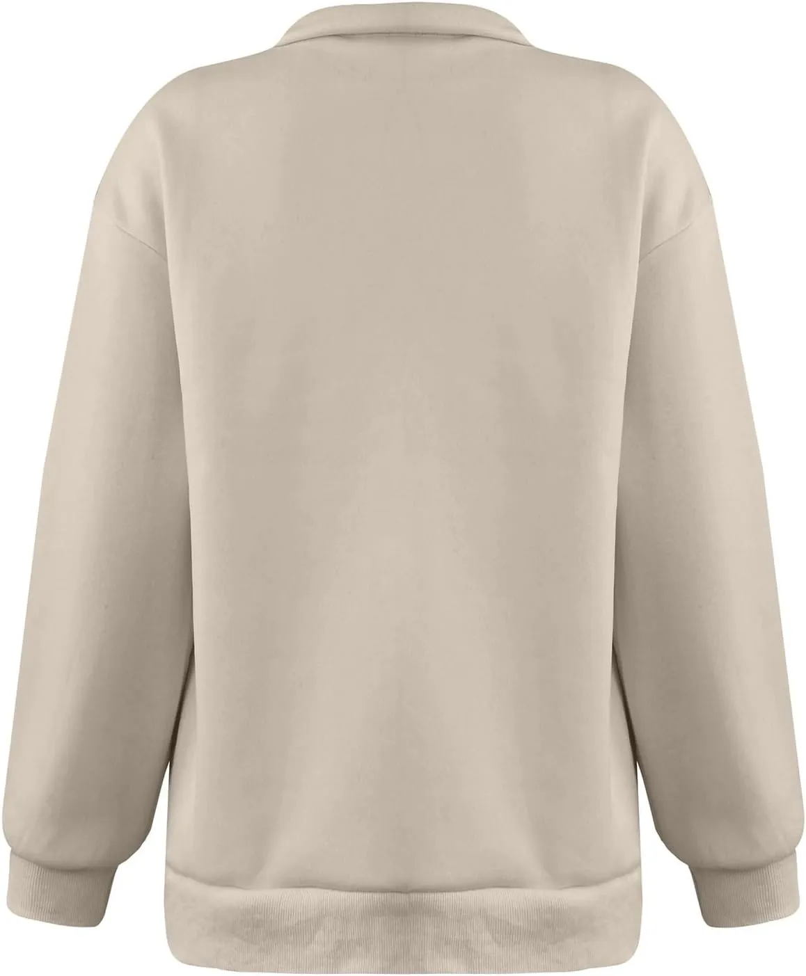 Womens Quarter Zip Trendy Sweatshirts Plain Oversized Long Sleeve Loose Fit Casual Pullover Tops Fall Y2K Clothes