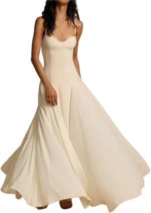 Women's Sexy Sleeveless Slip Dresses Low Cut Hem Panelled Long Skirt Casual High-Waisted Tight Flowing Slip Dress-2025
