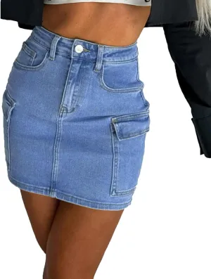 Womens Skirt 2024 Irregular High Waist Denim Skirts Sexy Mini Jean Shorts Y2k Fashion Vintage Skorts