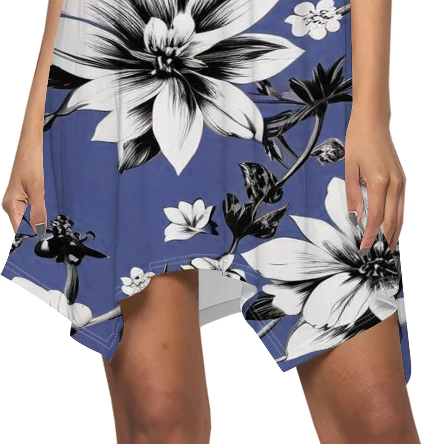 Women's Summer Casual T-Shirt Dress Loose Swing Shirt Short Sleeve Sexy Flowing Short Skirt with Leggings