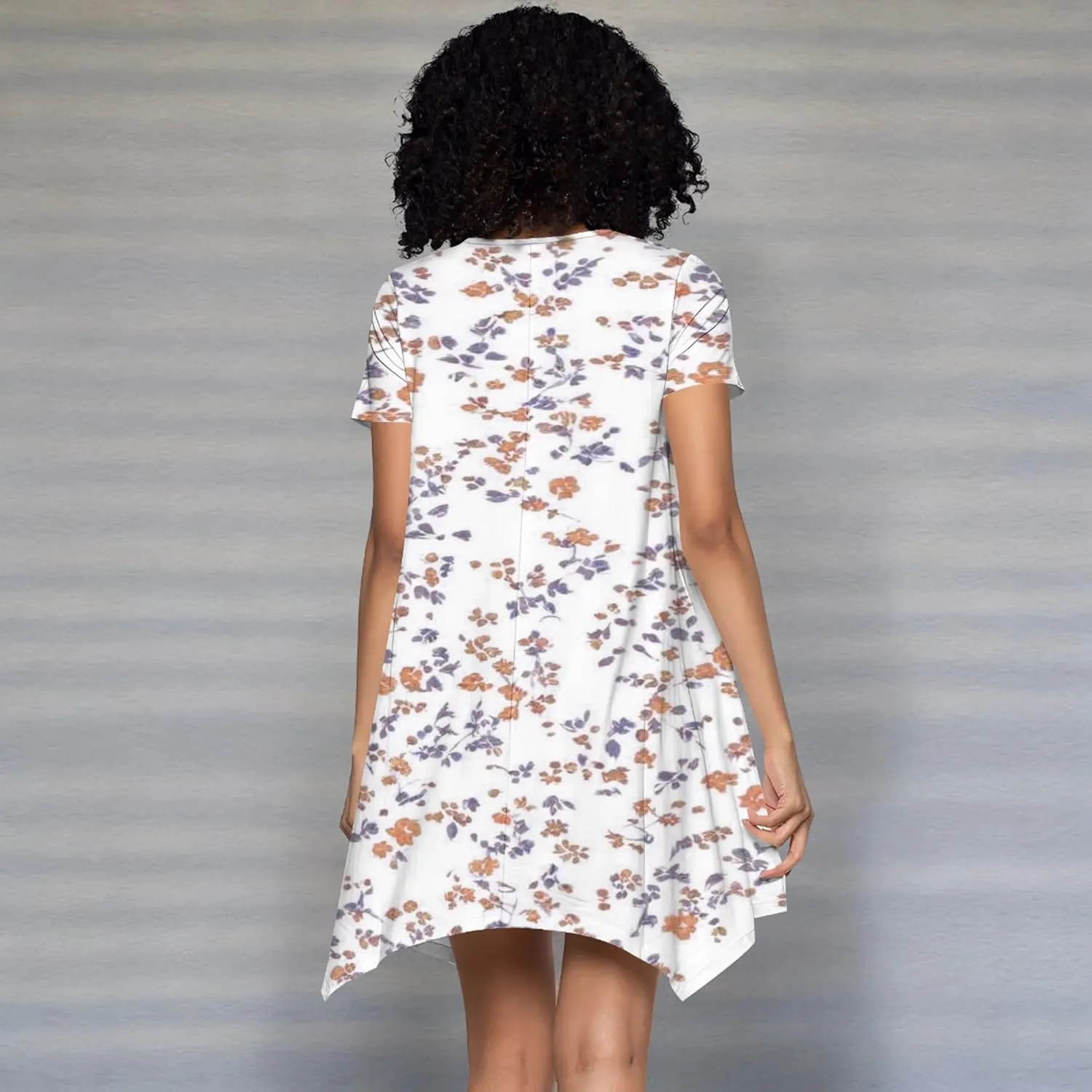 Women's Summer Casual T-Shirt Dress Loose Swing Shirt Short Sleeve Sexy Flowing Short Skirt with Leggings