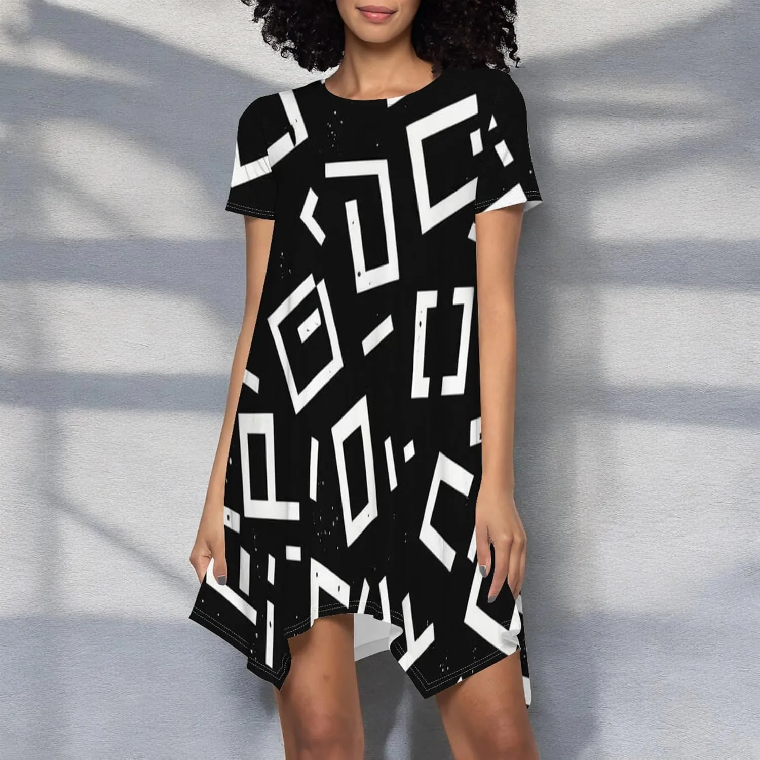 Women's Summer Casual T-Shirt Dress Loose Swing Shirt Short Sleeve Sexy Flowing Short Skirt with Leggings