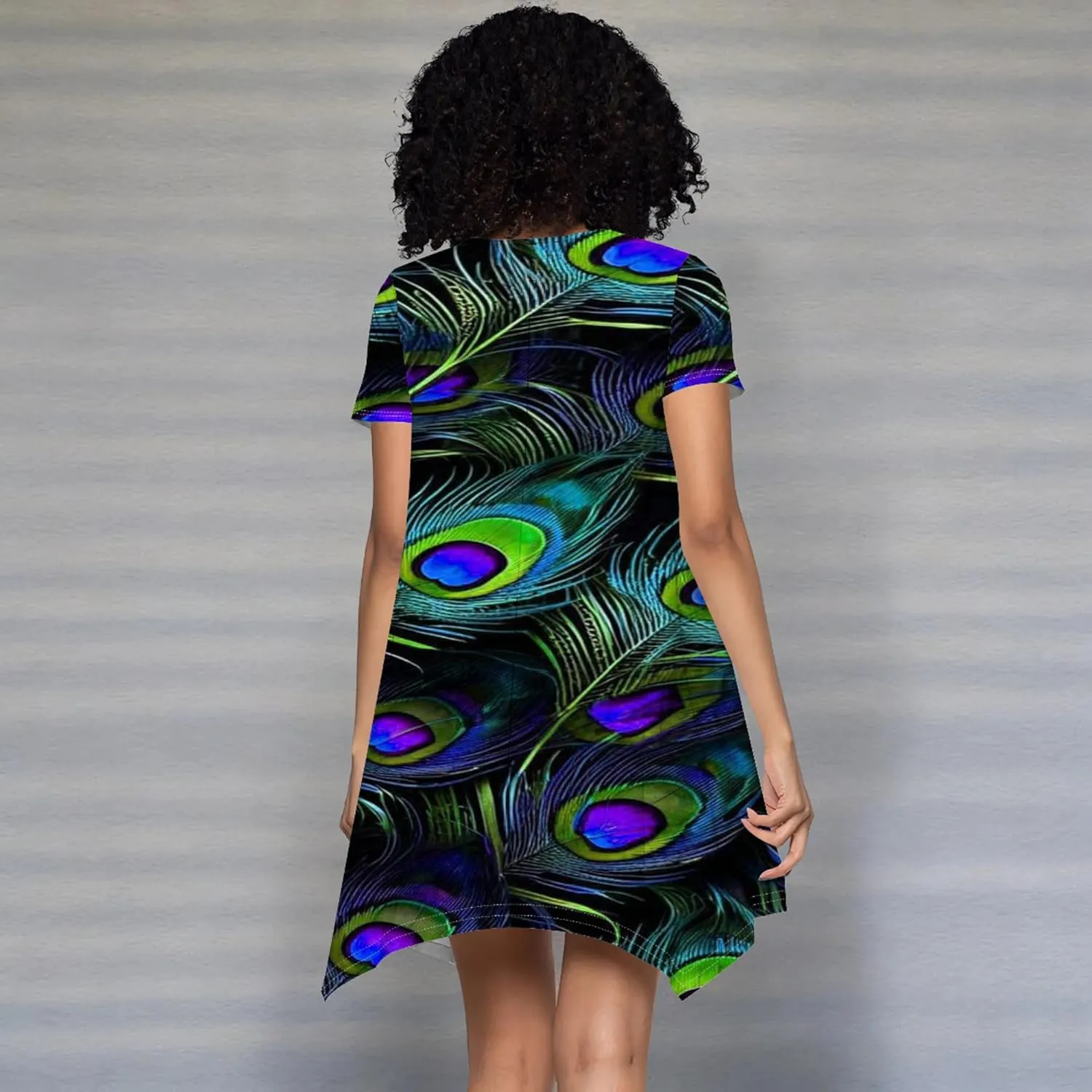 Women's Summer Casual T-Shirt Dress Loose Swing Shirt Short Sleeve Sexy Flowing Short Skirt with Leggings