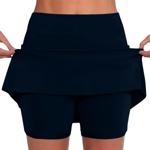 Womens Summer Skort High Waist Athletic Tight Fitness Tennis Skorts A Line Hiking Bodycon Mini Skirts Yoga Clothes