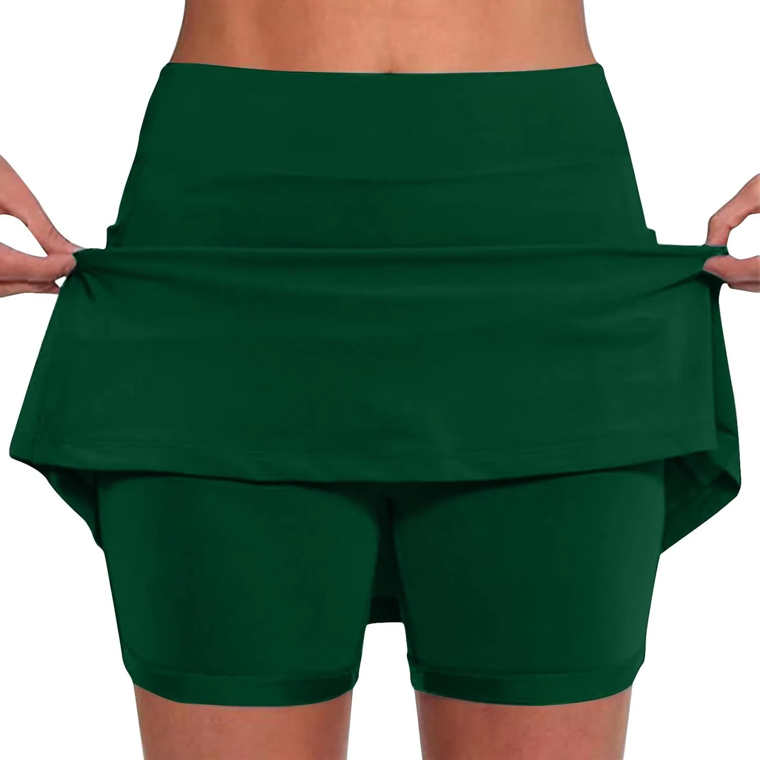 Womens Summer Skort High Waist Athletic Tight Fitness Tennis Skorts A Line Hiking Bodycon Mini Skirts Yoga Clothes
