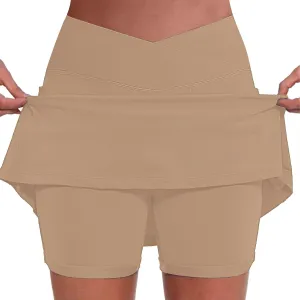 Women's Tennis Golf Skirts High Waisted Yoga Shorts for Athletic Skorts Sports Running Pickleball with Pockets