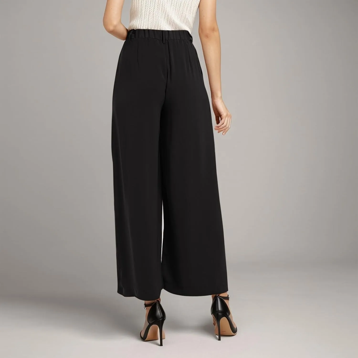 Womens Wide Leg High Waist Wide Leg Pants Casual Pants Comfy Pockets Relaxed Trousers Misses Business Suits