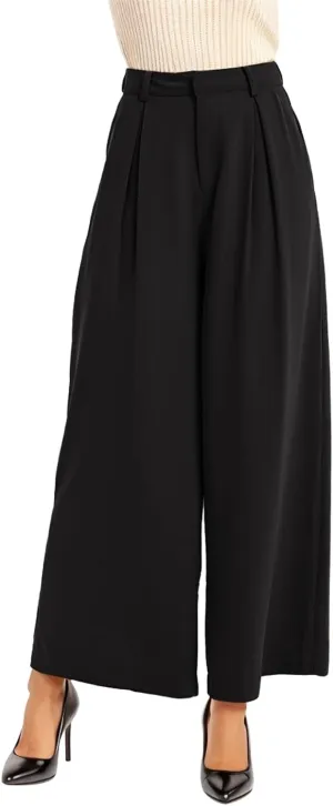 Womens Wide Leg High Waist Wide Leg Pants Casual Pants Comfy Pockets Relaxed Trousers Misses Business Suits