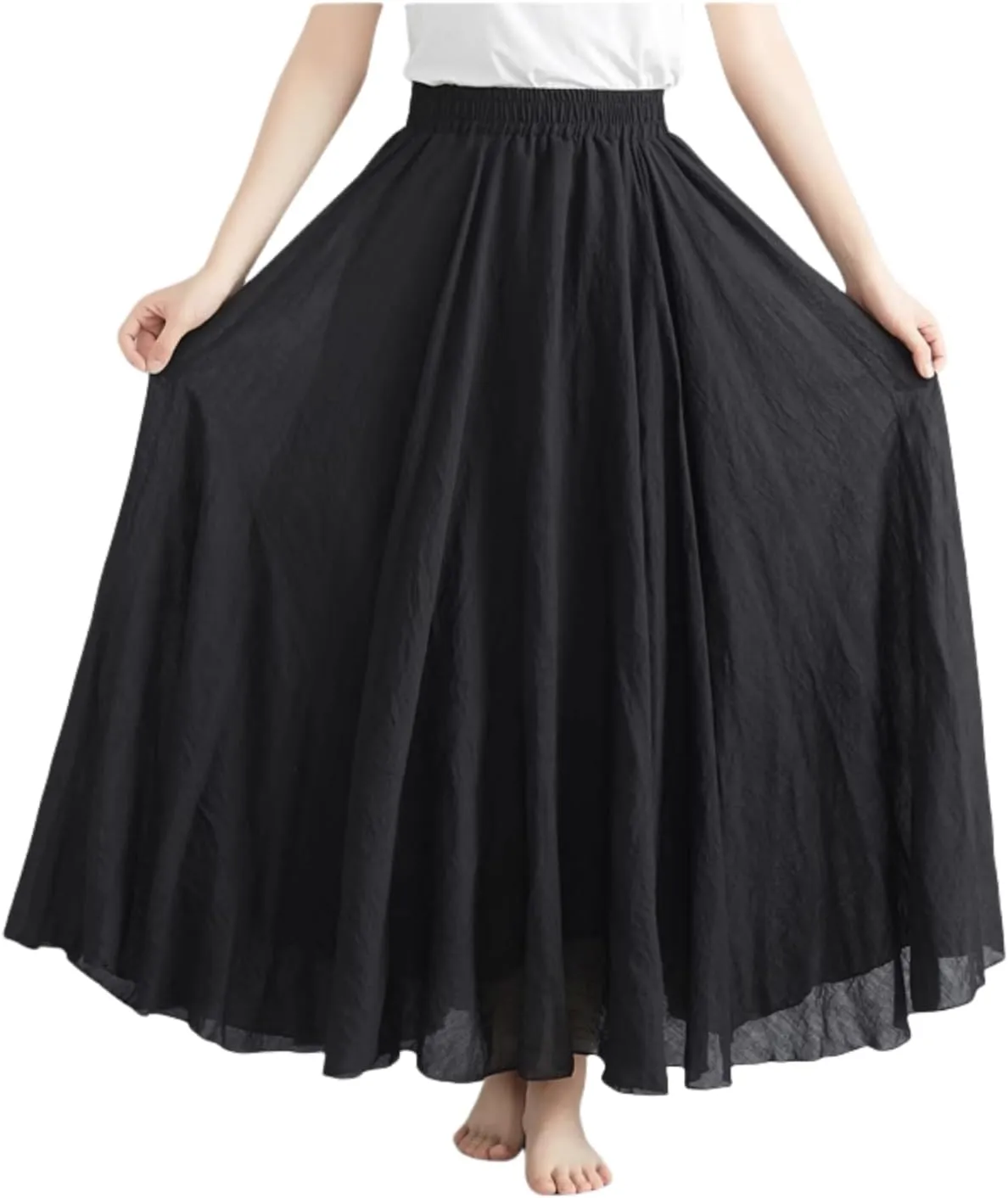 Wrap Around A Line Linen Skirt, Skirts for Women Cotton Linen Bohemian Long Skirt, Summer Vintage Linen Skirts for Women UK