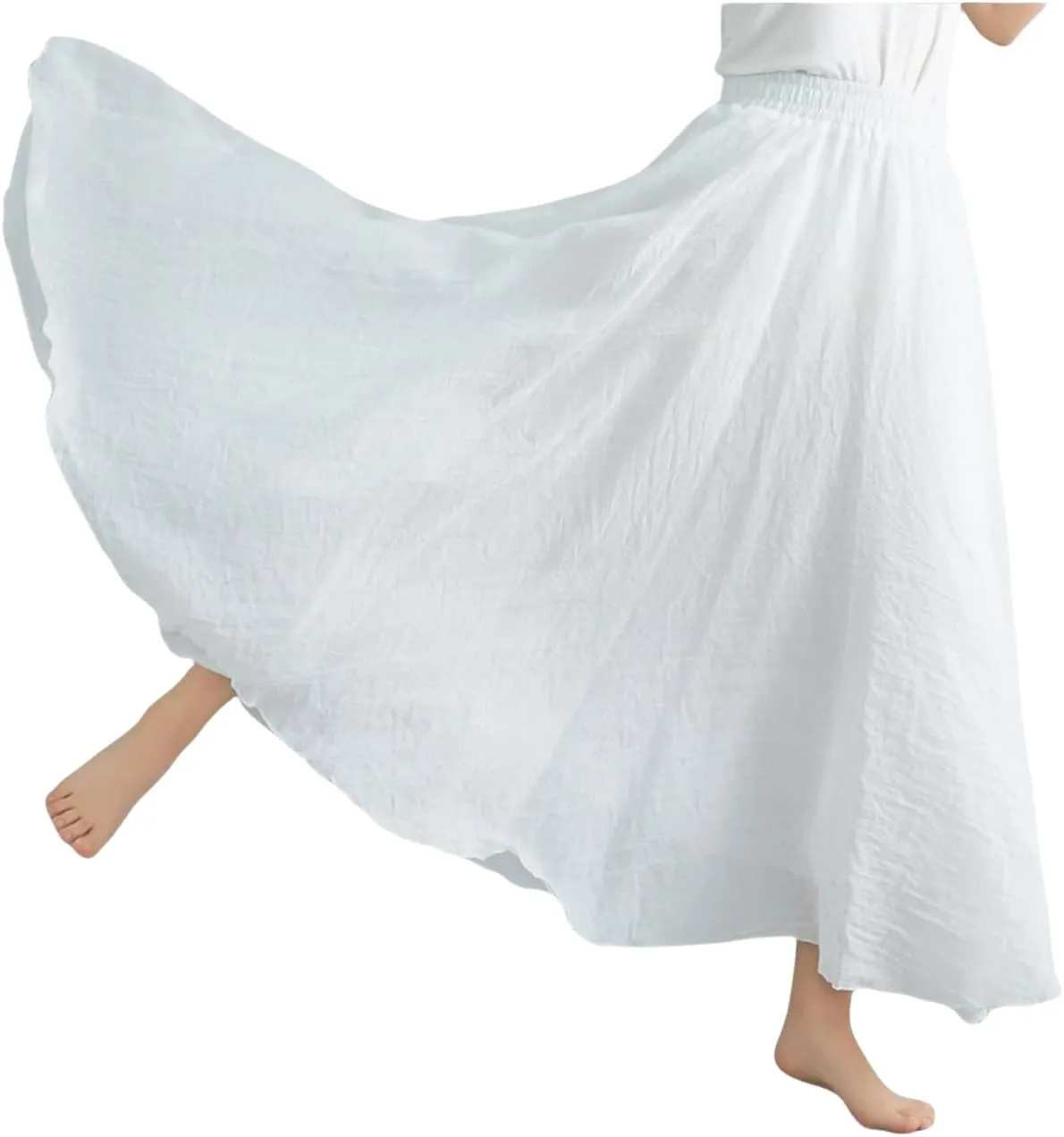 Wrap Around A Line Linen Skirt, Skirts for Women Cotton Linen Bohemian Long Skirt, Summer Vintage Linen Skirts for Women UK