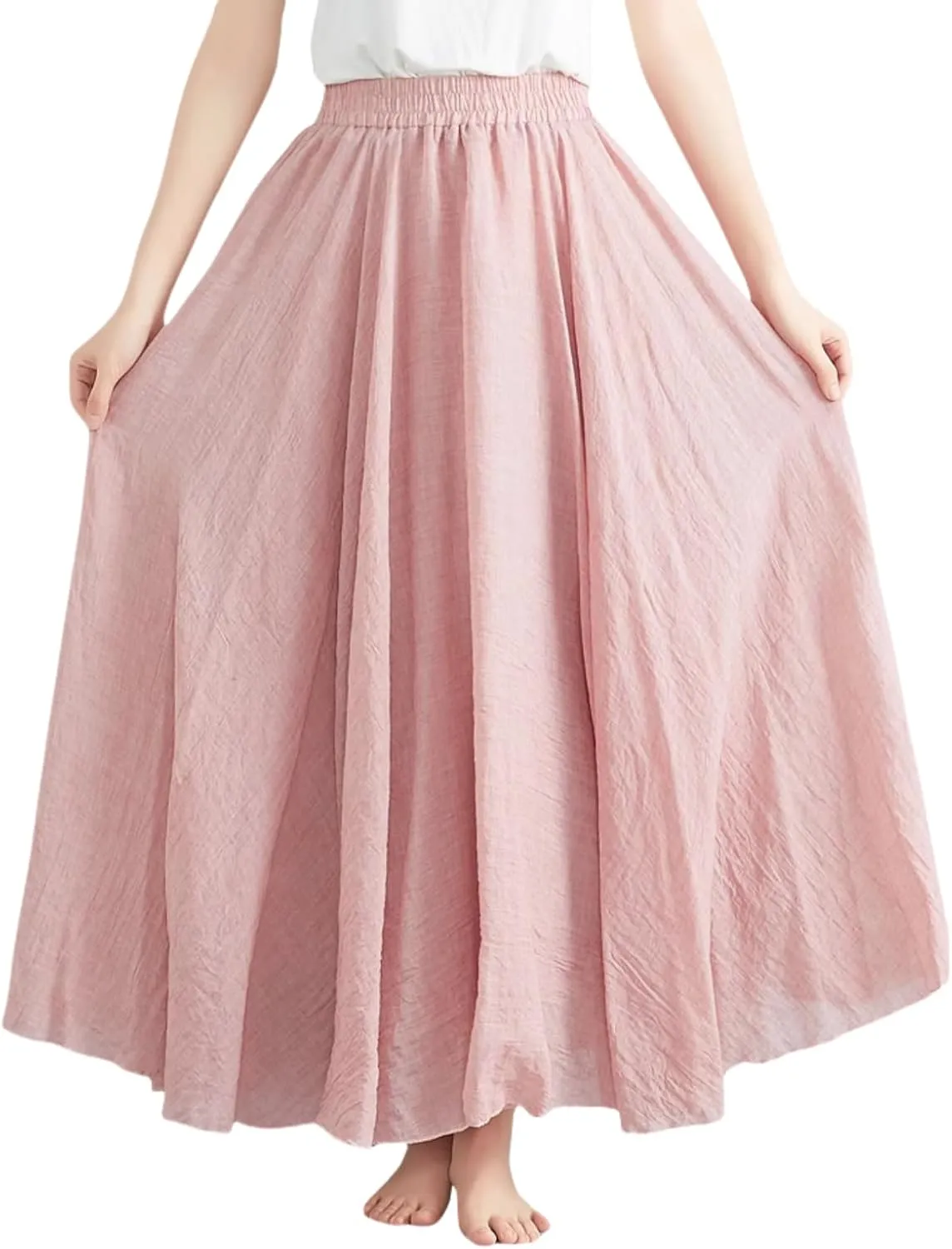 Wrap Around A Line Linen Skirt, Skirts for Women Cotton Linen Bohemian Long Skirt, Summer Vintage Linen Skirts for Women UK