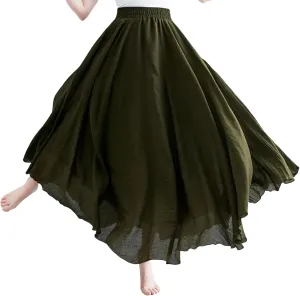 Wrap Around A Line Linen Skirt, Skirts for Women Cotton Linen Bohemian Long Skirt, Summer Vintage Linen Skirts for Women UK