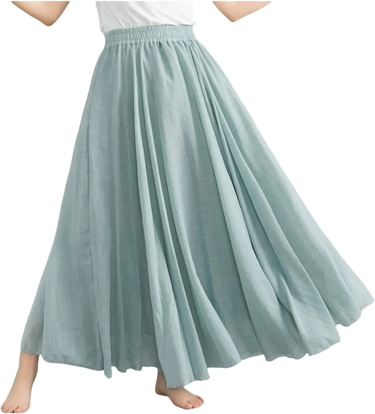 Wrap Around A Line Linen Skirt, Skirts for Women Cotton Linen Bohemian Long Skirt, Summer Vintage Linen Skirts for Women UK