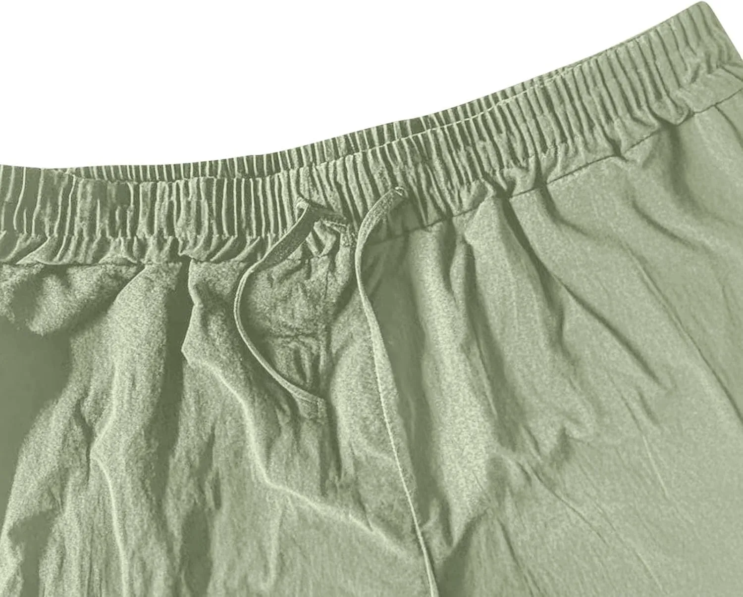 Xiaojmake Capirs Linen Pants Men Relaxed Fit Elastic Waist Cropped Pant with Pockets Beach Yoga Travel Lounge Trousers Summer