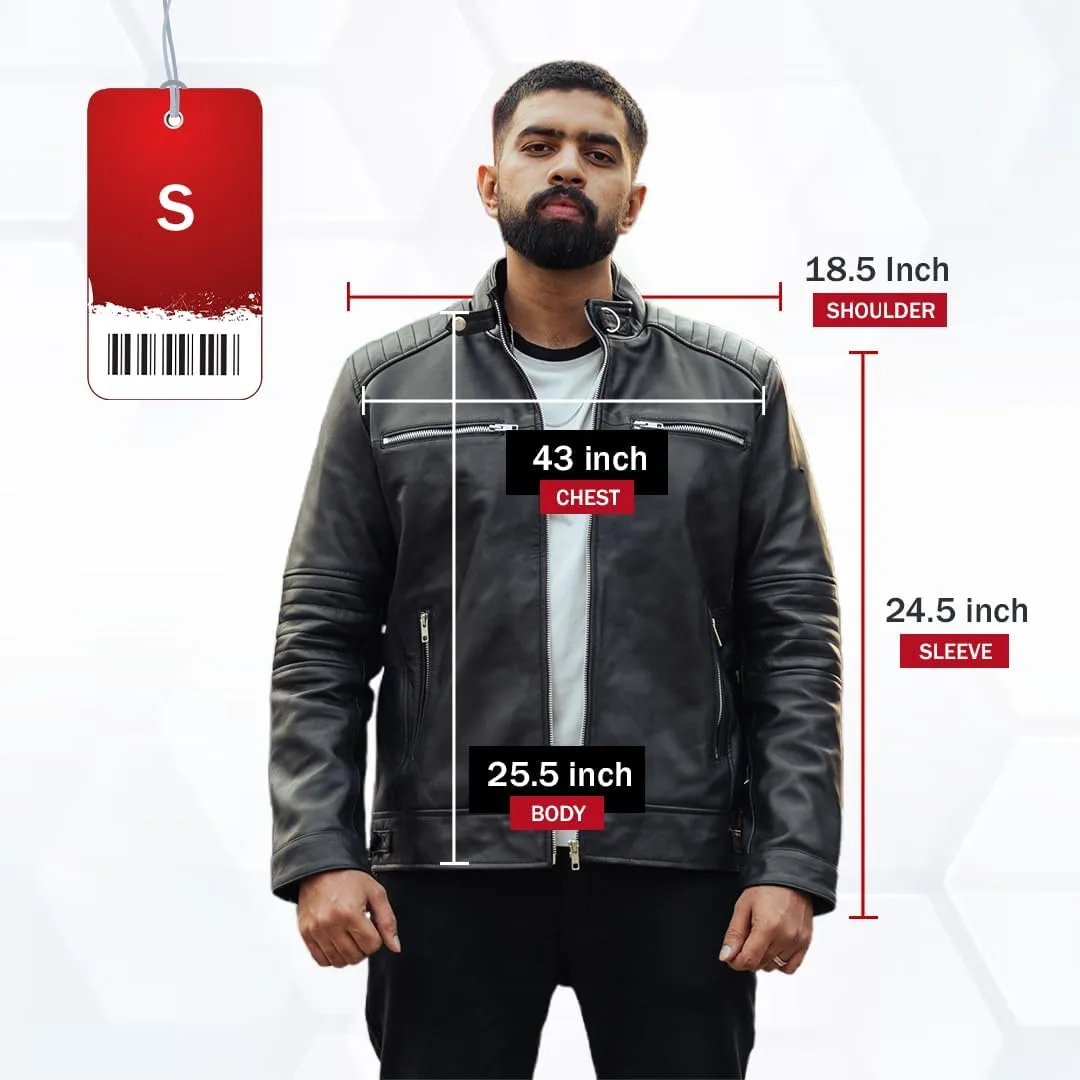 Zanz Mens Genuine Leather Motorcycle Jacket | Real Lambskin Leather Jackets for Men Fashion Wear Handmade Leather Jacket