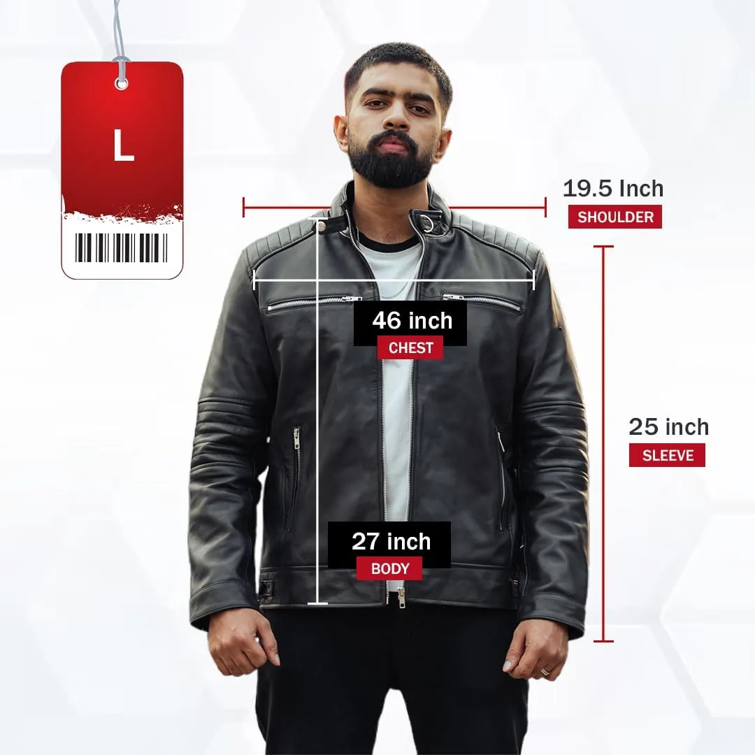 Zanz Mens Genuine Leather Motorcycle Jacket | Real Lambskin Leather Jackets for Men Fashion Wear Handmade Leather Jacket