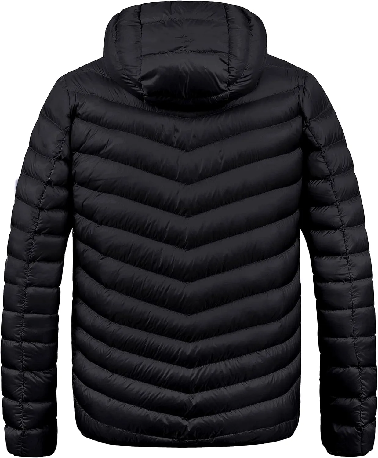 ZSHOW Men's Packable Puffer Jacket Hooded Lightweight Winter Coat for Travel Outdoor Hiking