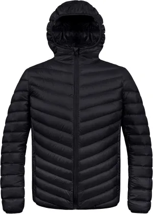 ZSHOW Men's Packable Puffer Jacket Hooded Lightweight Winter Coat for Travel Outdoor Hiking