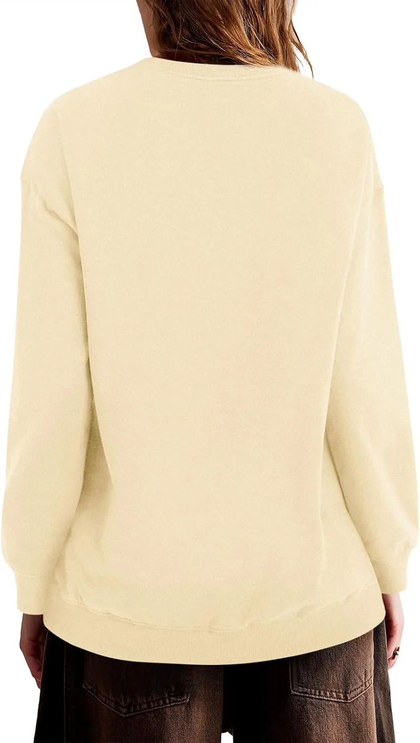 Zwurew Womens Oversized Sweatshirts Crew Neck Pullover Sweaters Casual Comfy Fall Fashion Outfits Clothes 2024